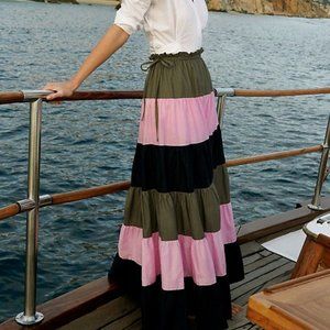 Anthropologie Hutch Penelope Tiered Maxi Skirt